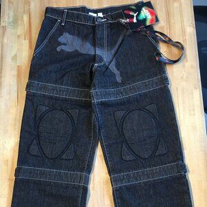 A$AP Rocky x PUMA Denim Knee-Pad Pants 631006-01 Sz 28